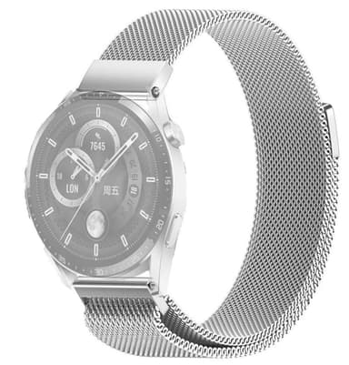 SKALO Milanese Loop til Huawei Watch 3/3 Pro - Sølv