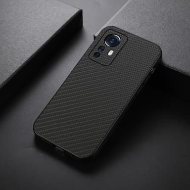 SKALO Xiaomi 12 Pro Carbon Fiber TPU cover - Sort