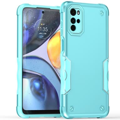 SKALO Motorola Moto G22 Shockproof Armor Hybrid Cover - Turkis