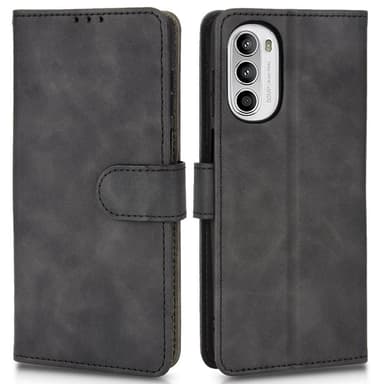 SKALO Motorola Moto G52 Matt PU-læderpungetui - Sort