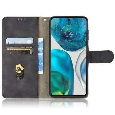 SKALO Motorola Moto G52 Matt PU-læderpungetui - Sort