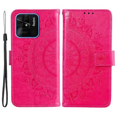 SKALO Xiaomi Redmi 10C Mandala Flip Cover - Cerise