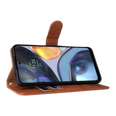 SKALO Motorola Moto G22 Matt PU-læderpungetui - Brun