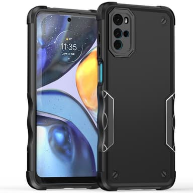 SKALO Motorola Moto G22 Shockproof Armor Hybrid Cover - Sort
