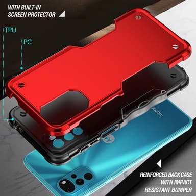 SKALO Motorola Moto G22 Shockproof Armor Hybrid Cover - Turkis