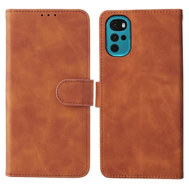 SKALO Motorola Moto G22 Matt PU-læderpungetui - Brun
