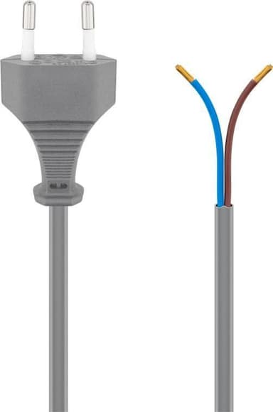 Goobay Kabel med euro-stik til montering, 1,5 m, grå