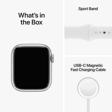 Apple Watch Series 8 41mm GPS (silver alu./white sportsbånd)