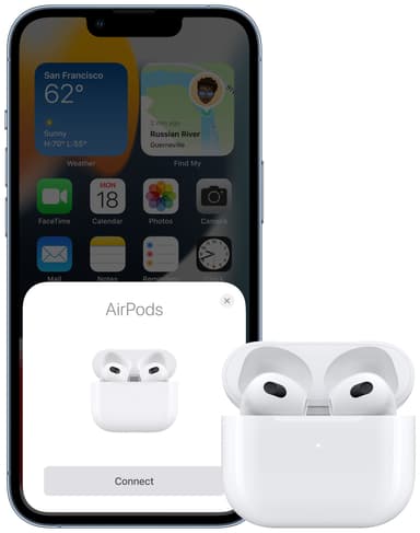 Apple AirPods 3rd gen (2022) trådløse høretelefoner med Lightning-etui
