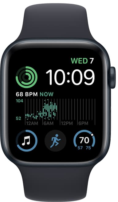 Apple Watch SE 2nd Gen (2022) 44 mm LTE (Midnight Alu/Midnight sportsbånd)