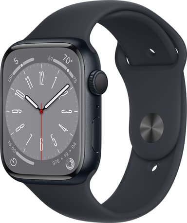 Apple Watch Series 8 45mm GPS (midnight alu./midnight sportsbånd)