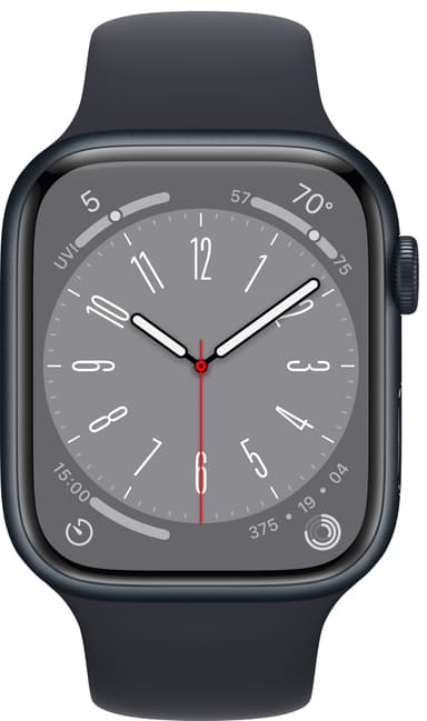 Apple Watch Series 8 45mm GPS (midnight alu./midnight sportsbånd)