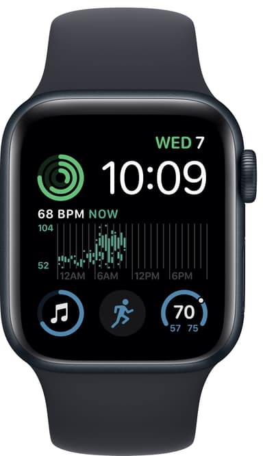 Apple Watch SE 2nd Gen 40 mm GPS (Midnight Alu/Midnight sportsbånd)