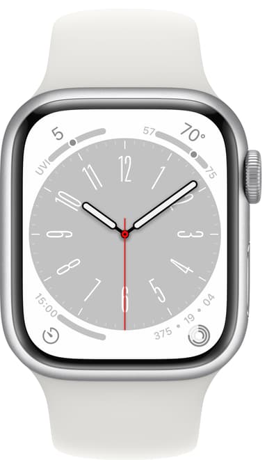 Apple Watch Series 8 41mm GPS (silver alu./white sportsbånd)