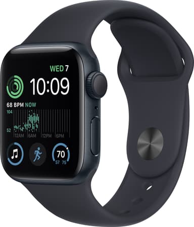 Apple Watch SE 2nd Gen 40 mm GPS (Midnight Alu/Midnight sportsbånd)