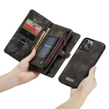 Multi Wallet CaseMe 11-kort Apple iPhone 14 Pro Max - Sort/Grå