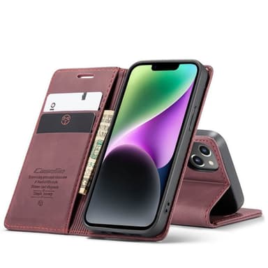 CaseMe Smart Magnet FlipCase Apple iPhone 14 Plus - Vinrød