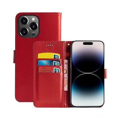 Wallet cover 3-kort Apple iPhone 14 Pro Max - Rød