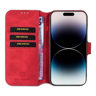 DG-Ming Wallet cover 3-kort Apple iPhone 14 Pro - Rød