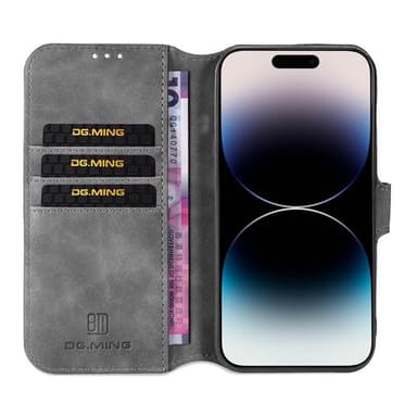 DG-Ming Wallet cover 3-kort Apple iPhone 14 Pro Max - Grå