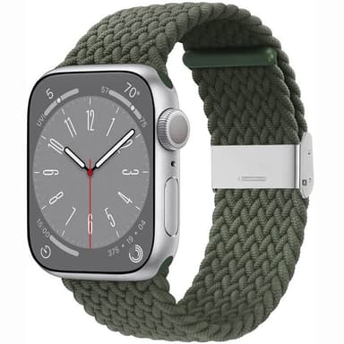 Flettet Elastik Armbånd Apple Watch 8 (45mm) - Army