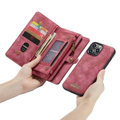 Multi Wallet CaseMe 11-kort Apple iPhone 14 Pro - Rød