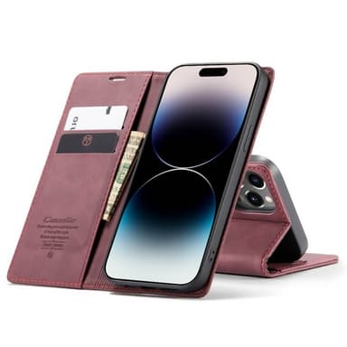 CaseMe Smart Magnet FlipCase Apple iPhone 14 Pro Max - Vinrød