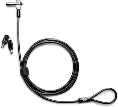HP Nano-kabellås med nøgle, 1,83 m, Kode, Galvaniseret stål, Sort, Metallic