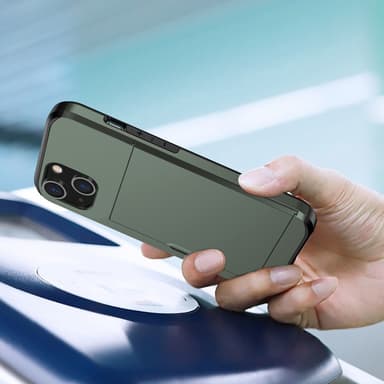 SKALO iPhone 14 Armor Cover kortholder - Grøn