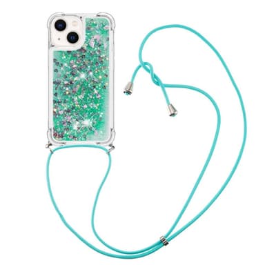 SKALO iPhone 14 Plus Kvicksand Glitter Mobile Collar - Turkis
