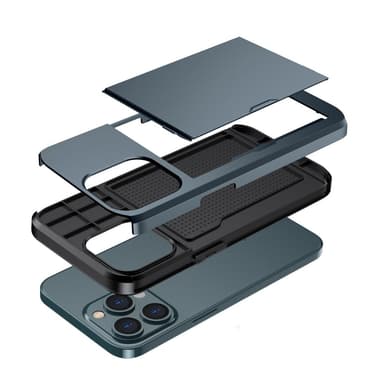 SKALO iPhone 14 Pro Armor Cover kortholder - Blå