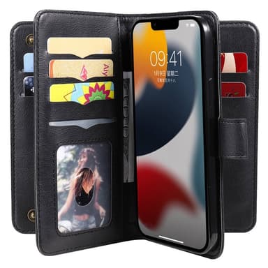 SKALO iPhone 14 Plus 10-RUM Flip Cover - Sort