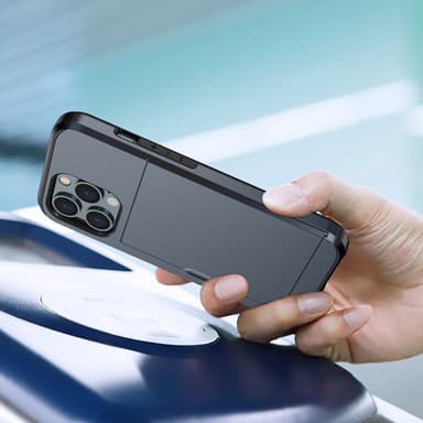 SKALO iPhone 14 Pro Armor Cover kortholder - Blå