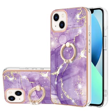 SKALO iPhone 14 Plus Marmor TPU Cover med ring - #1