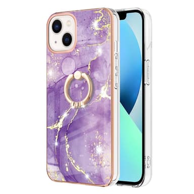 SKALO iPhone 14 Plus Marmor TPU Cover med ring - #1