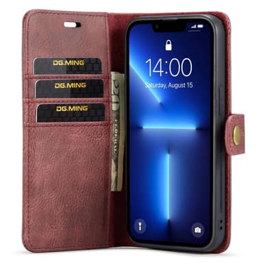 DG MING iPhone 14 Pro Max 2-i-1 Magnet Pungetui - Rød