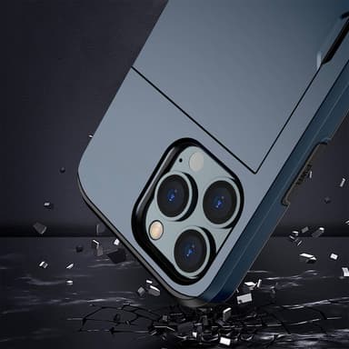 SKALO iPhone 14 Pro Armor Cover kortholder - Blå