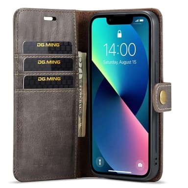 DG MING iPhone 14 Plus 2-i-1 Magnet Pungetui - Grå