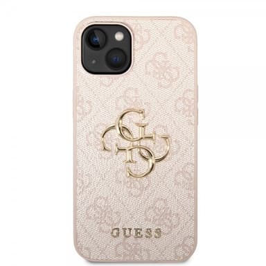 Guess iPhone 14 Plus Cover Big Metal Logo Lyserød
