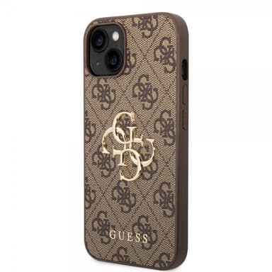 Guess iPhone 14 Plus Cover Big Metal Logo Brun