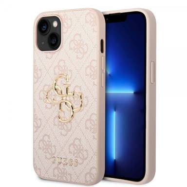 Guess iPhone 14 Plus Cover Big Metal Logo Lyserød