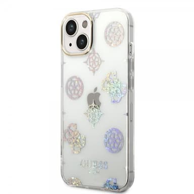 Guess iPhone 14 Cover Peony Glitter Hvid