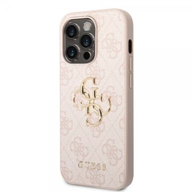 Guess iPhone 14 Pro Max Cover Big Metal Logo Lyserød