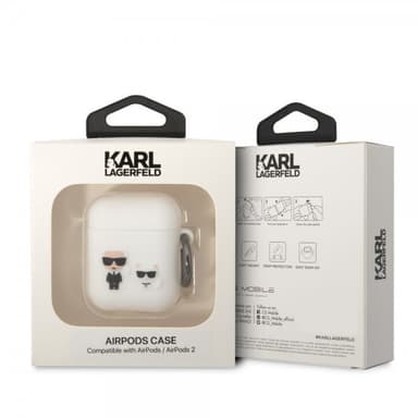 Karl Lagerfeld AirPods 1/2 Cover 3D Logo Hvid
