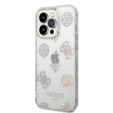 Guess iPhone 14 Pro Cover Peony Glitter Hvid