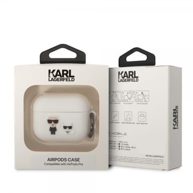 Karl Lagerfeld AirPods Pro Cover 3D Logo Hvid
