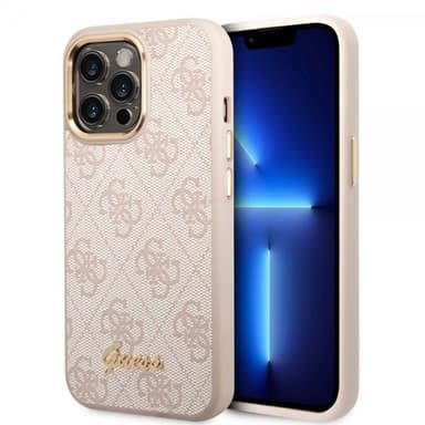 Guess iPhone 14 Pro Cover 4G Logo Lyserød