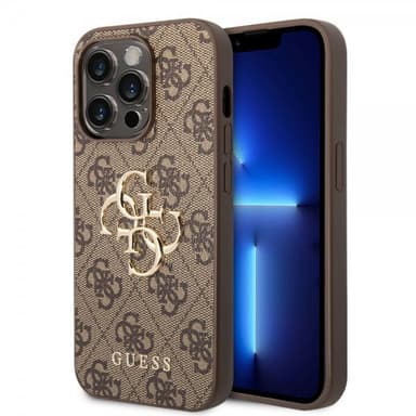 Guess iPhone 14 Pro Cover Big Metal Logo Brun