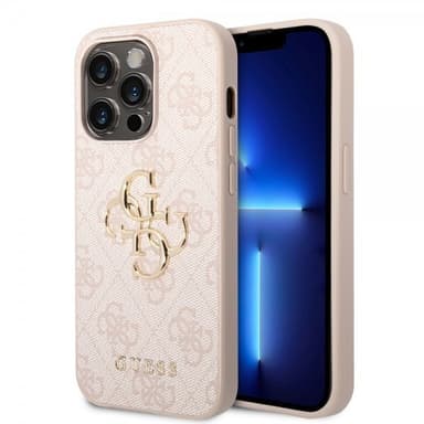 Guess iPhone 14 Pro Max Cover Big Metal Logo Lyserød