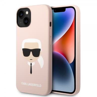 Karl Lagerfeld iPhone 14 Cover Liquid Silicone Karl Lyserød